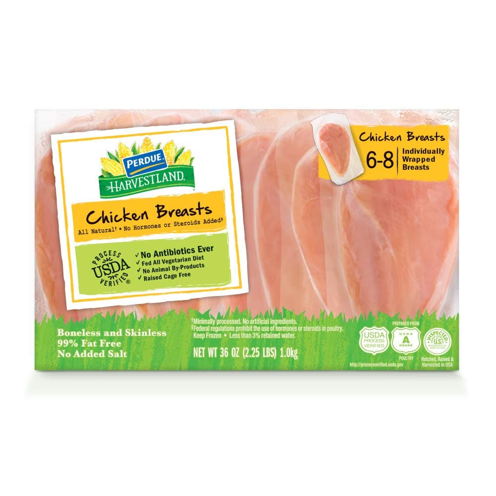 Perdue Harvestland, Boneless Skinless Chicken Breasts Individually Wrapped, 2.25 lb (Frozen)