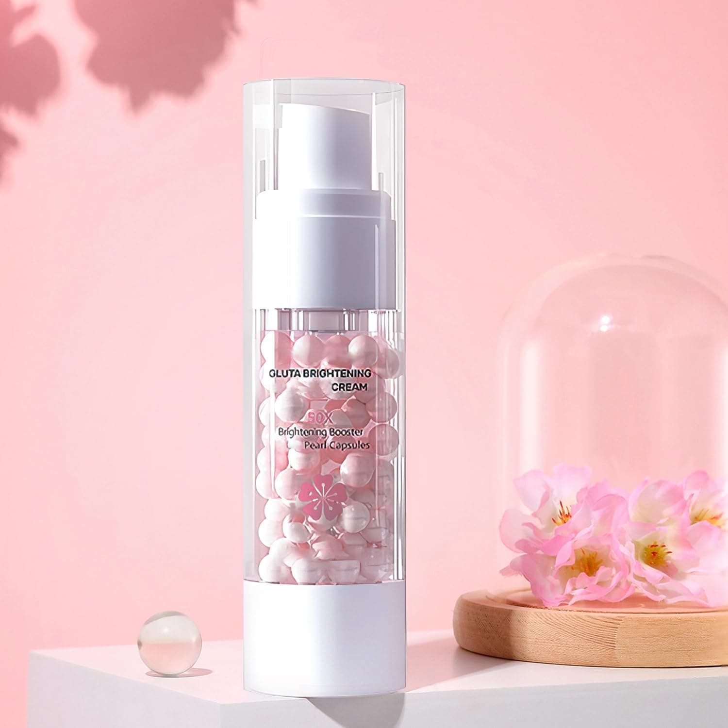 RICOO Gluta Brightening Booster Cream,Brightening Booster Pearl Capsules,Body Care Cream,Exfoliating Body Gel For Women(1pcs)