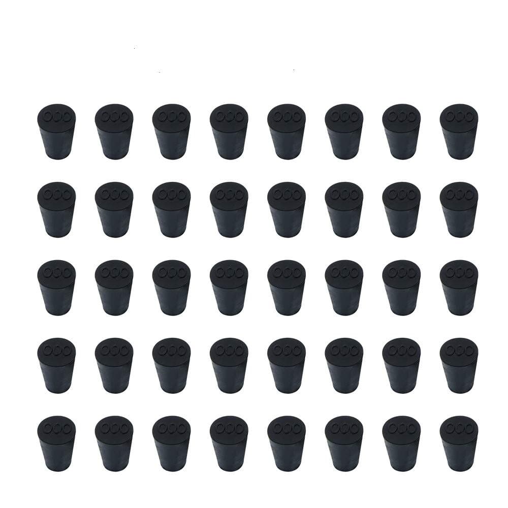 Enjoyist 40 Pieces (Same Size) Very Small Solid Rubber Stoppers - Size #000-13mm (0.51in) x 8mm (0.31in) - 17mm (0.66in) Long - Black Lab Plug