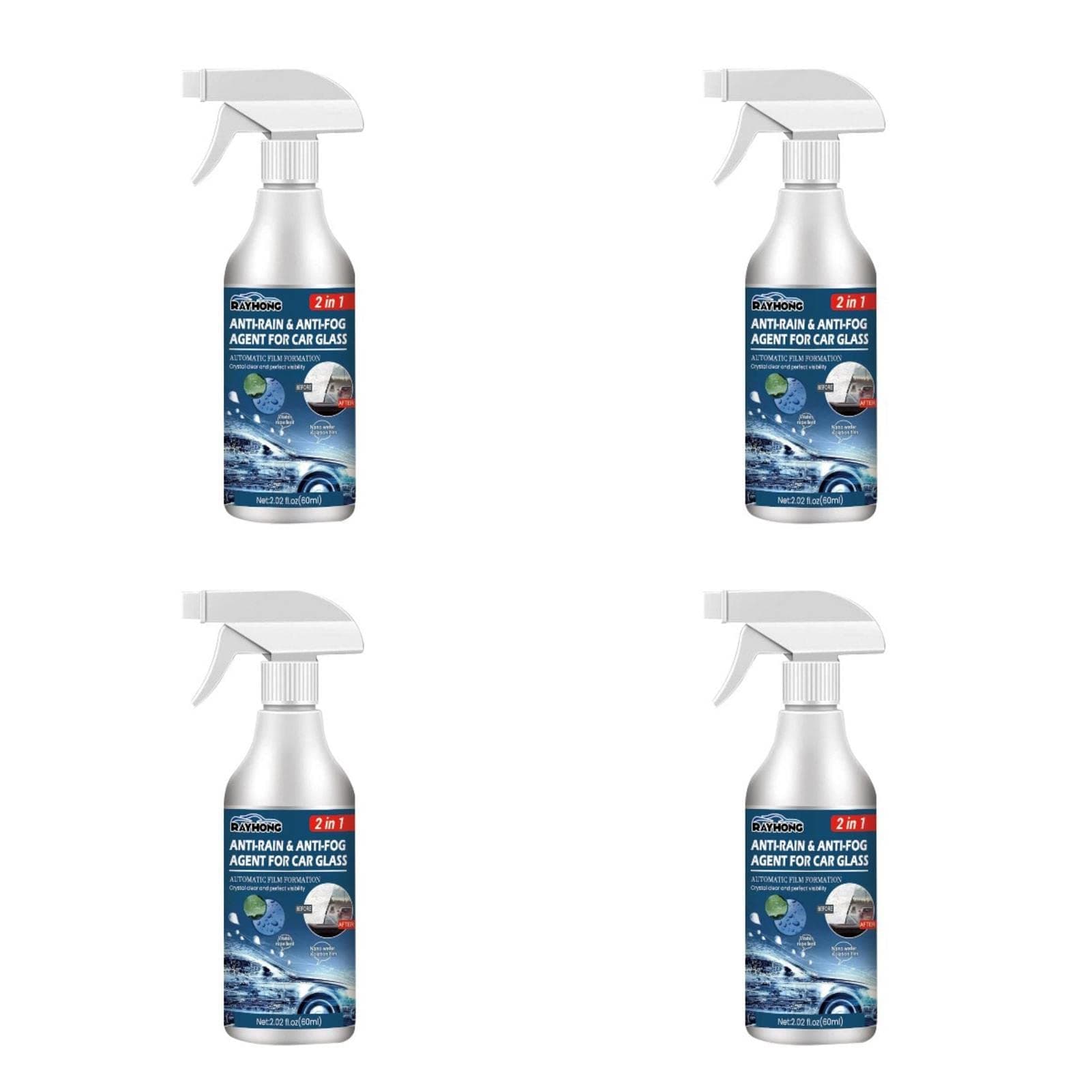 Anti Fog Car Windscreen Spray | Car Glass Waterproof Coating Agent | 2 in 1 Anti-Fog & Anti-Rain Spray for Car Rearview Mirror | Anti-Fog Spray for Car Windshield Glasses (60ml)