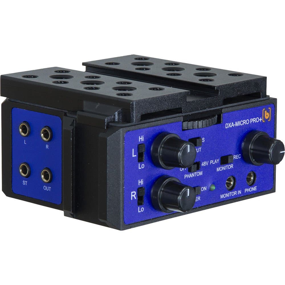 DXA-MICRO PRO+ Active Audio Adapter with Low-Noise Preamplifiers and Phantom Power for DSLRs and Camcorders