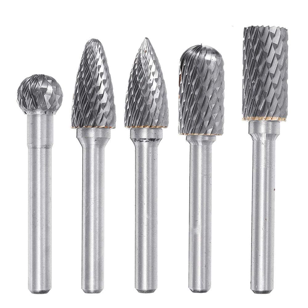 5 PCS Double Cut 6X12MM Head SizeTungsten Carbide Rotary Burrs for Rotary Drill Die Grinder for Drilling Polishing Carving Engraving by Lukcase