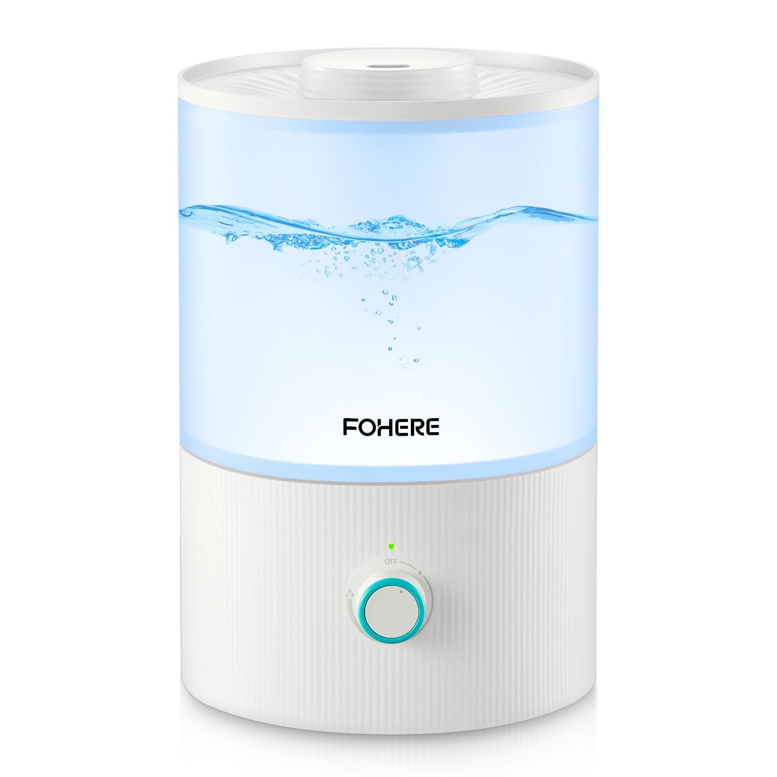 FOHERE Humidifiers for Bedroom, 3.2L Top Fill Cool Mist Ultrasonic Humidifier for Baby Rooms and Plants, 2-in-1 Essential Oil Diffuser with 7-Color Light and Auto Shut-Off, BPA-Free, Quiet, White