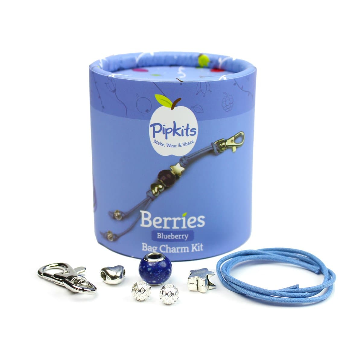 Pipkits Berries Bag Charm Blueberry Jewellery Making Kit With Charm Bracelet trinket Box