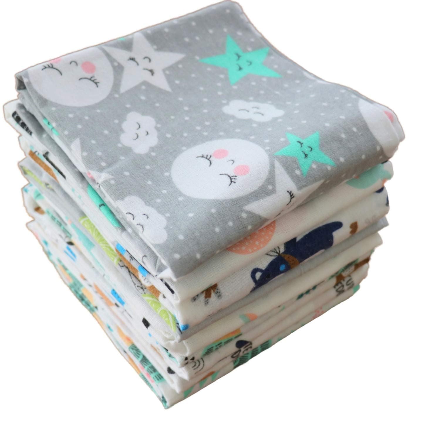 Baby Flannel Sheets 70x 80 cm - 10 Pack Unisex- Nappies soft and cuddly