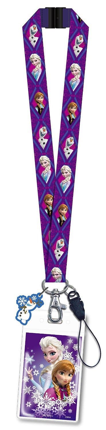 Disney Frozen Anna and Elsa Breakaway Lanyard with ID Holder Purple