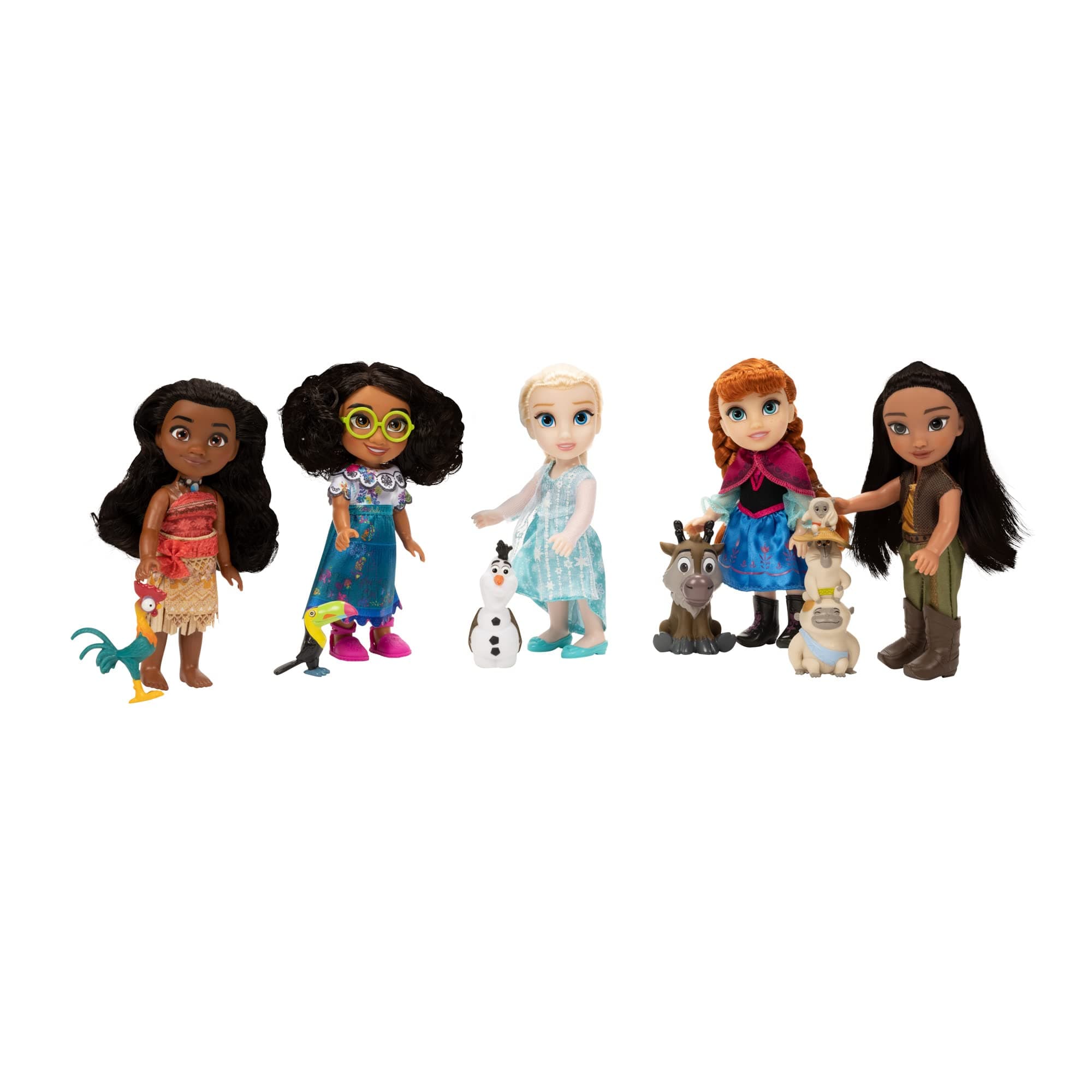 Disney Princess Disney 100 Modern Moments Multi-Princess Petite 5-Pack Gift Set, Includes Elsa, Anna, Mirabel, Raya & Moana