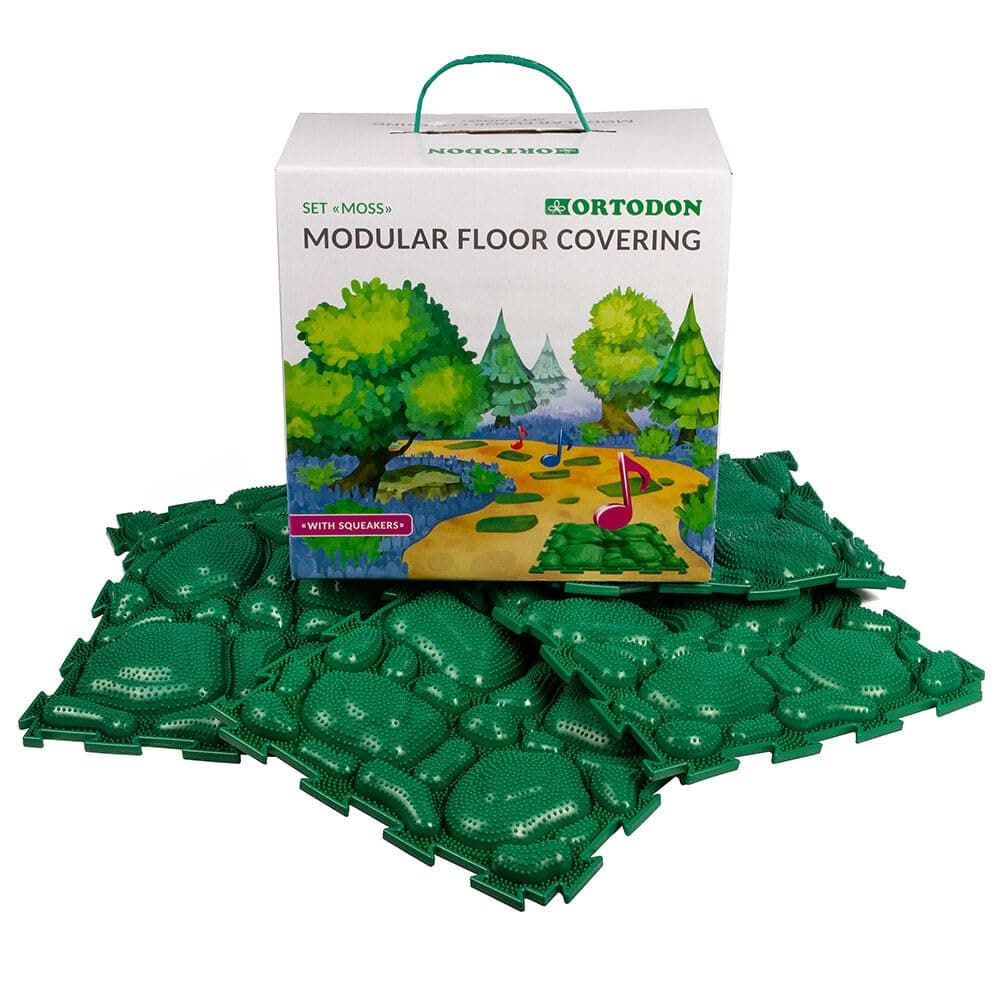 Moss Modular Mat with Squeakers Set of Sensory Mat Massage Game Mats for Kids Orthopedic Massage Puzzle Floor Mats