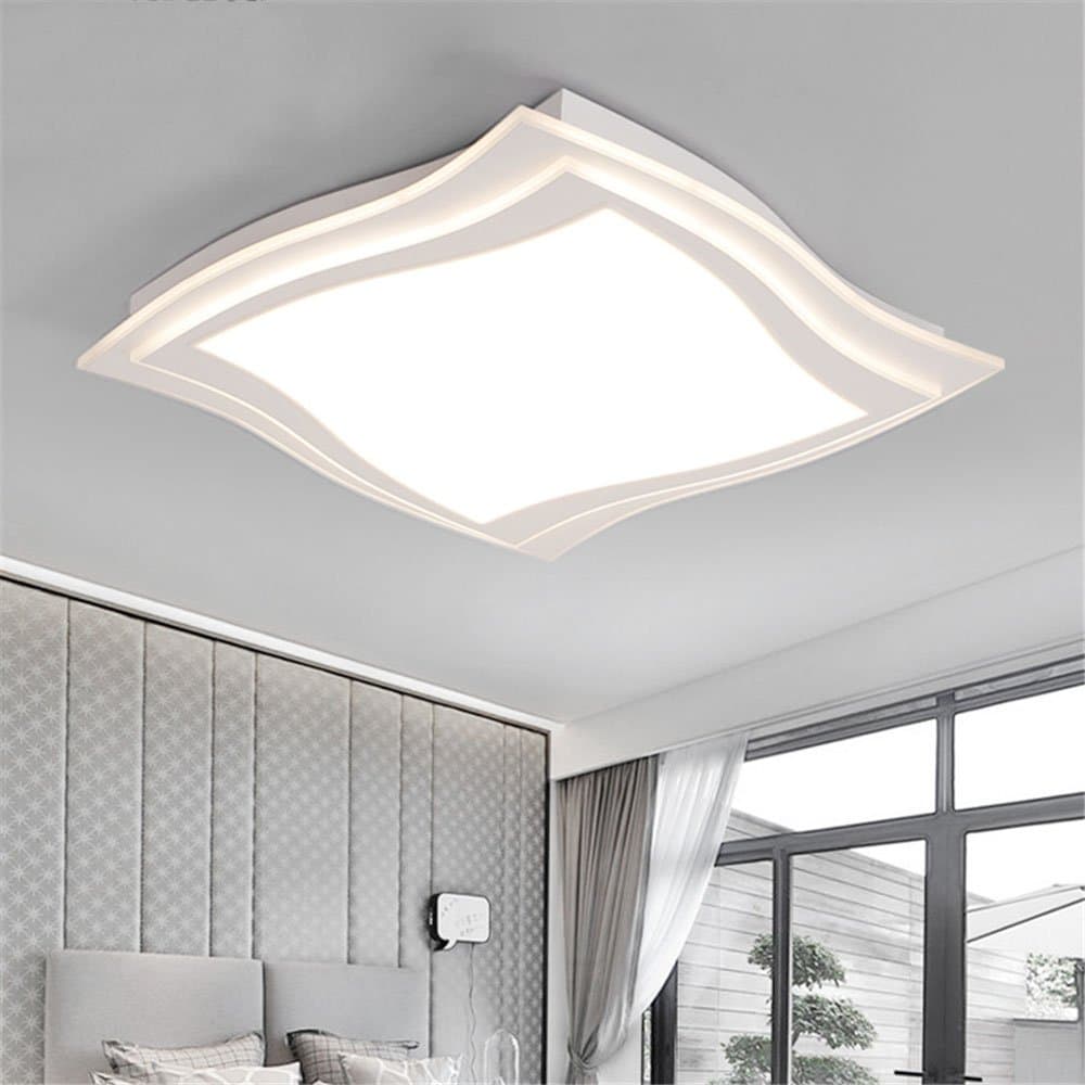 Malovecf LED Ceiling Fitting Rectangular/Square White Acrylic Ceiling Light for Living Room Bedroom Home Illumination (Cold White, W450 * W450 * 70) [Energy Class A++]