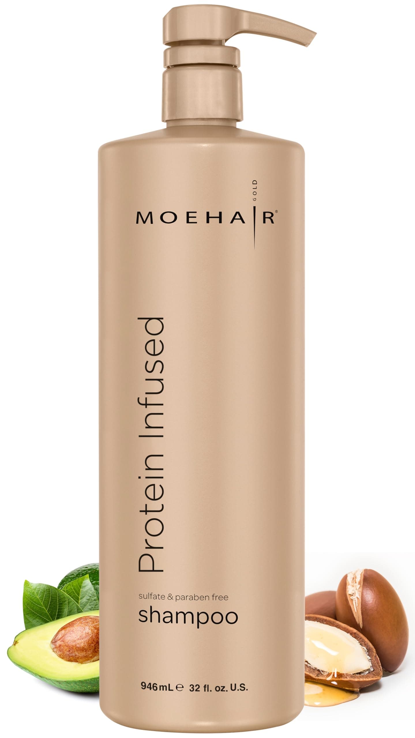 Protein Infused Shampoo | Anti-Frizz, Moisturizing & Strengthening Shampoo for All Hair Types | With Proteins, Natural Oils & Vitamin E & B5 | Sulfate & Paraben-Free Hair Shampoo, 32 Fl Oz