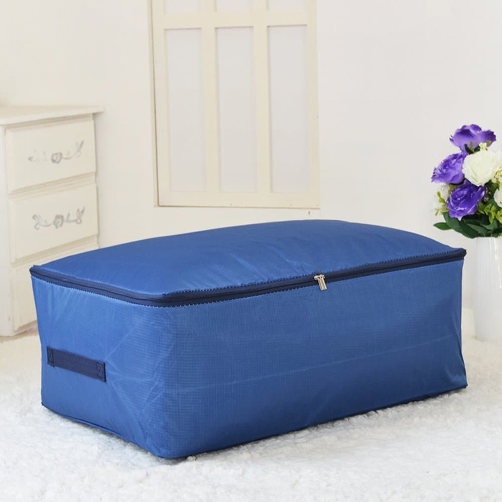 Duvet Storage Bag Oxford Fabric Clothes Storage Bag Under-Bed Storage Bag Foldable Organizer Box with Zipper and Handles for Comforters Blankets Clothes Storage Waterproof Dustproof Moistureproof