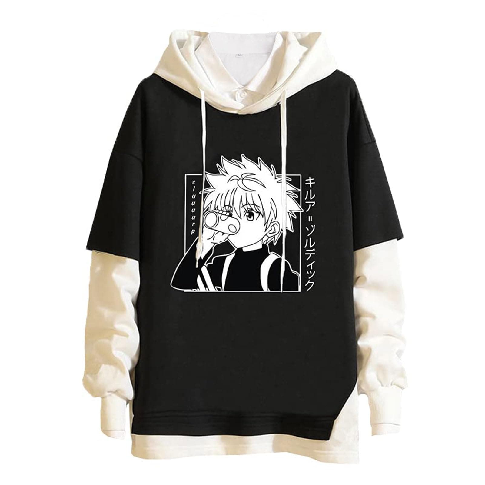 MeelanzNew Hoodie Japanese Anime Pullover Sweatshirt Long Sleeve for Men Women