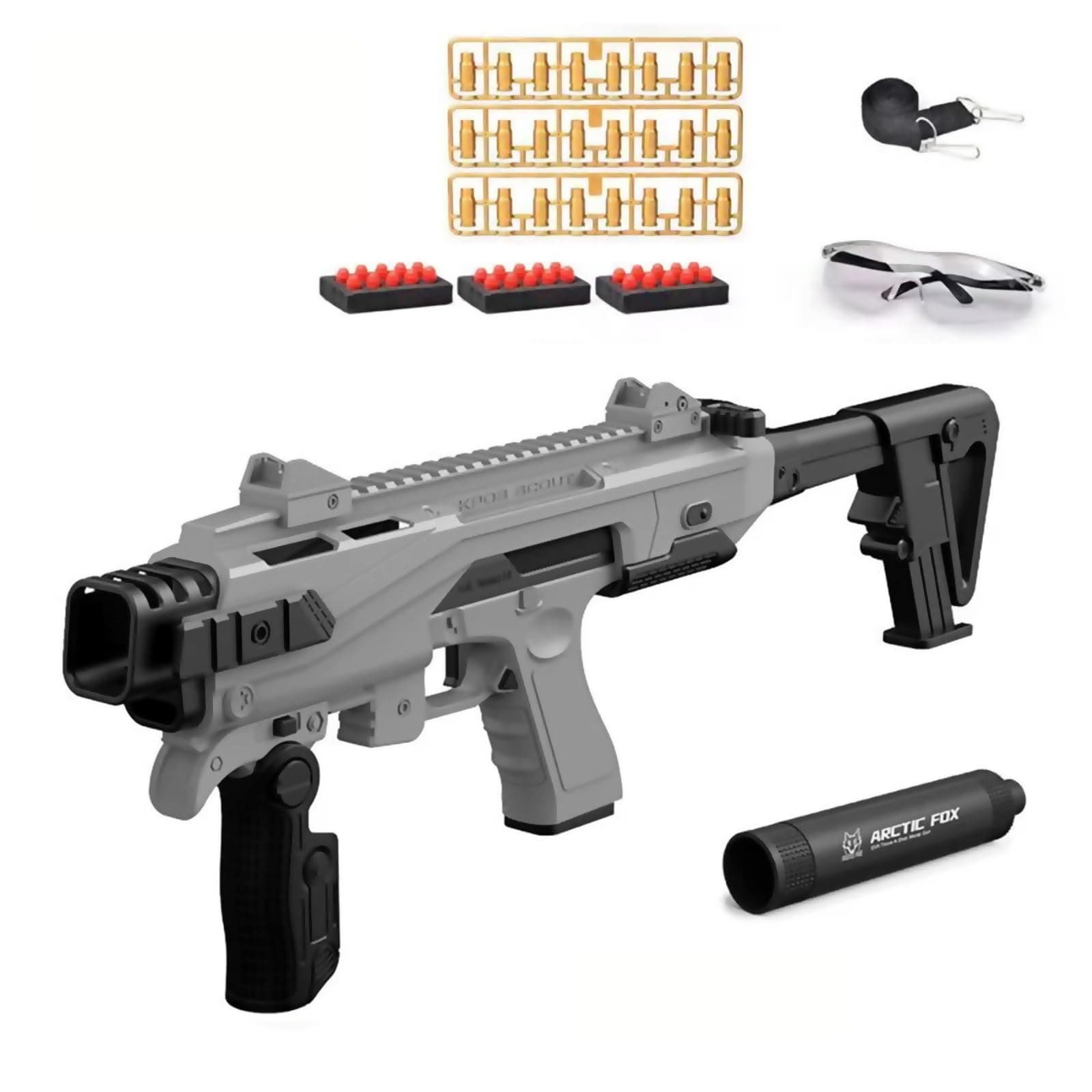 Shell Ejecting Soft Bullet Gun - Realistic Shooting Toy with 30 EVA Bullets, 24 Shells, DIY Assembly, Safe Outdoor Fun for Kids