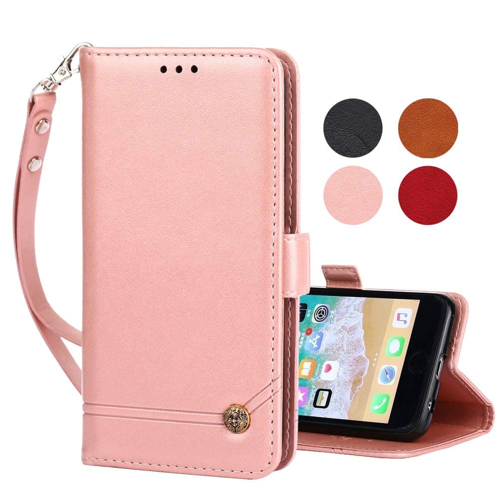 Suordii Huawei Nova 3i Case,Huawei P Smart Plus/p smart+ Cover, Elegant Retro PU Leather Magnetic Wallet Flip Cover With Card Holder For Huawei Nova 3i/P Smart Plus 6.3’’ (rose gold)