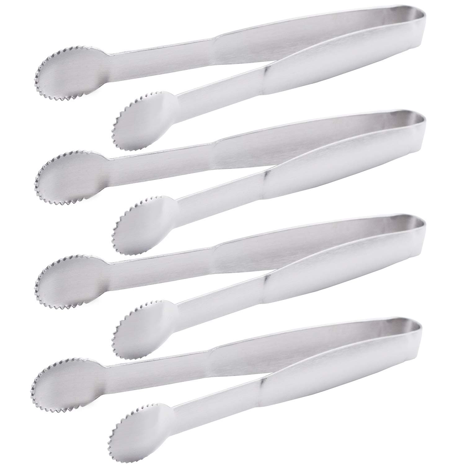 Mini Tongs 5-3/4 Inch Stainless Steel Small Serving Tongs, Tiny Kitchen Tong for Appetizers, Tea Party, Coffee Bar, Desserts, Set of 4