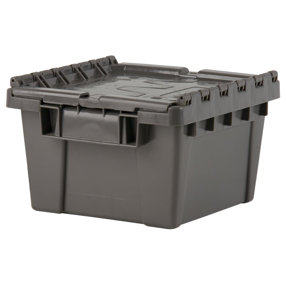Buckhorn MA1211078906000 Modular Nesting Attached Lid Distribution and Storage Flip Top Container, 12-Inch x 11-Inch x 7-Inch, Grey