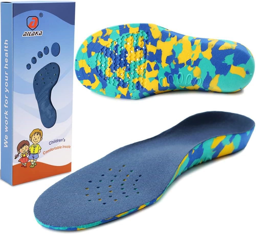 AilakaAilaka Kids Orthotic Cushioning Arch Support Shoe Insoles, Children EVA Foam Inserts for Flat Feet, Plantar Fasciitis