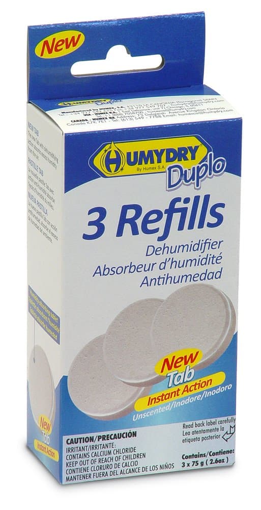 HUMYDRY USA31301C12 Unscented Moisture Absorber Refill Tab, 2.6-Ounce, 3-Pack