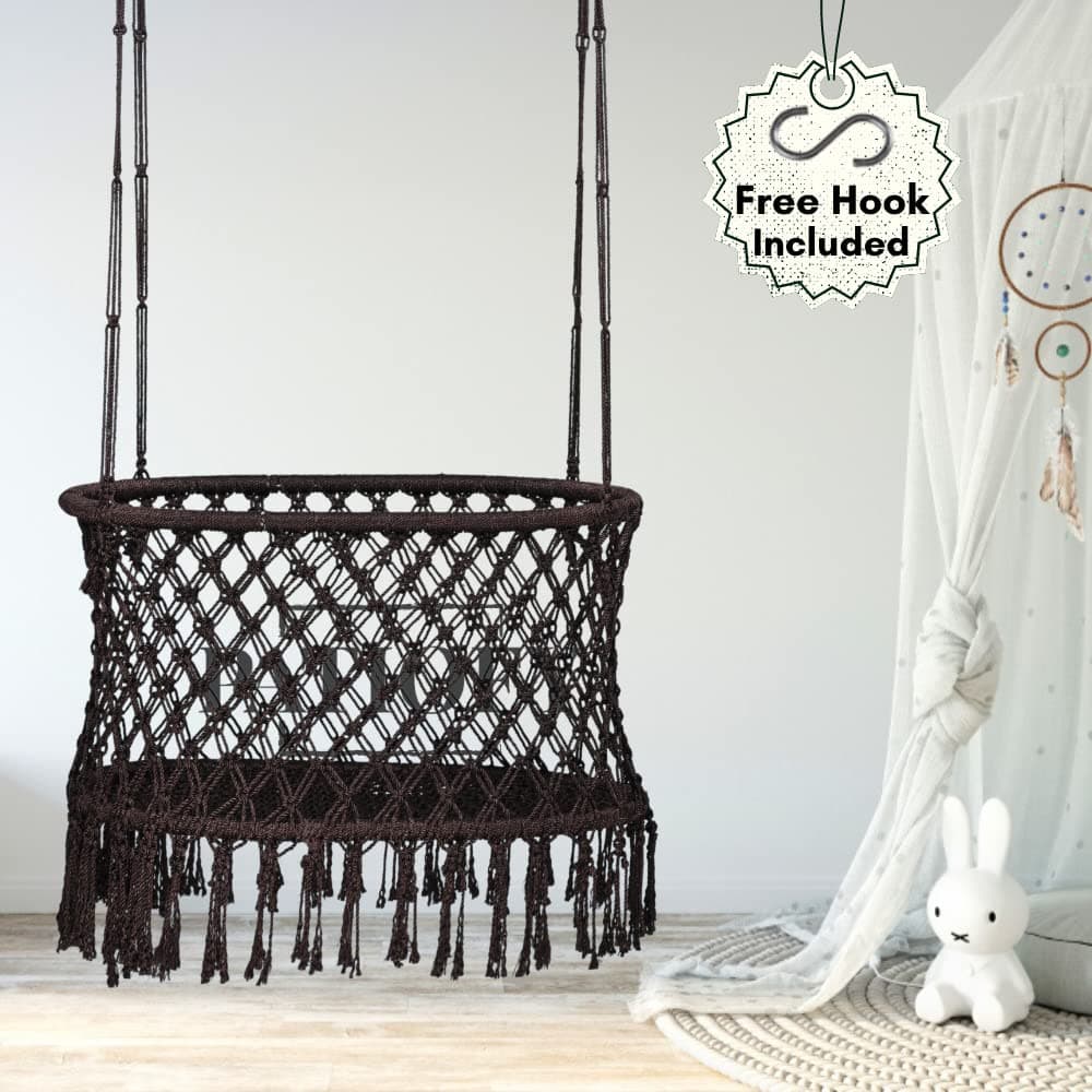 Patiofy Baby Swing, Baby Palna, Cradle for Newborns | Weight Holding Capacity Upto 15kg | Sturdy Frame (Age Group- 0 to 2 Years/Metal Body, Brown)