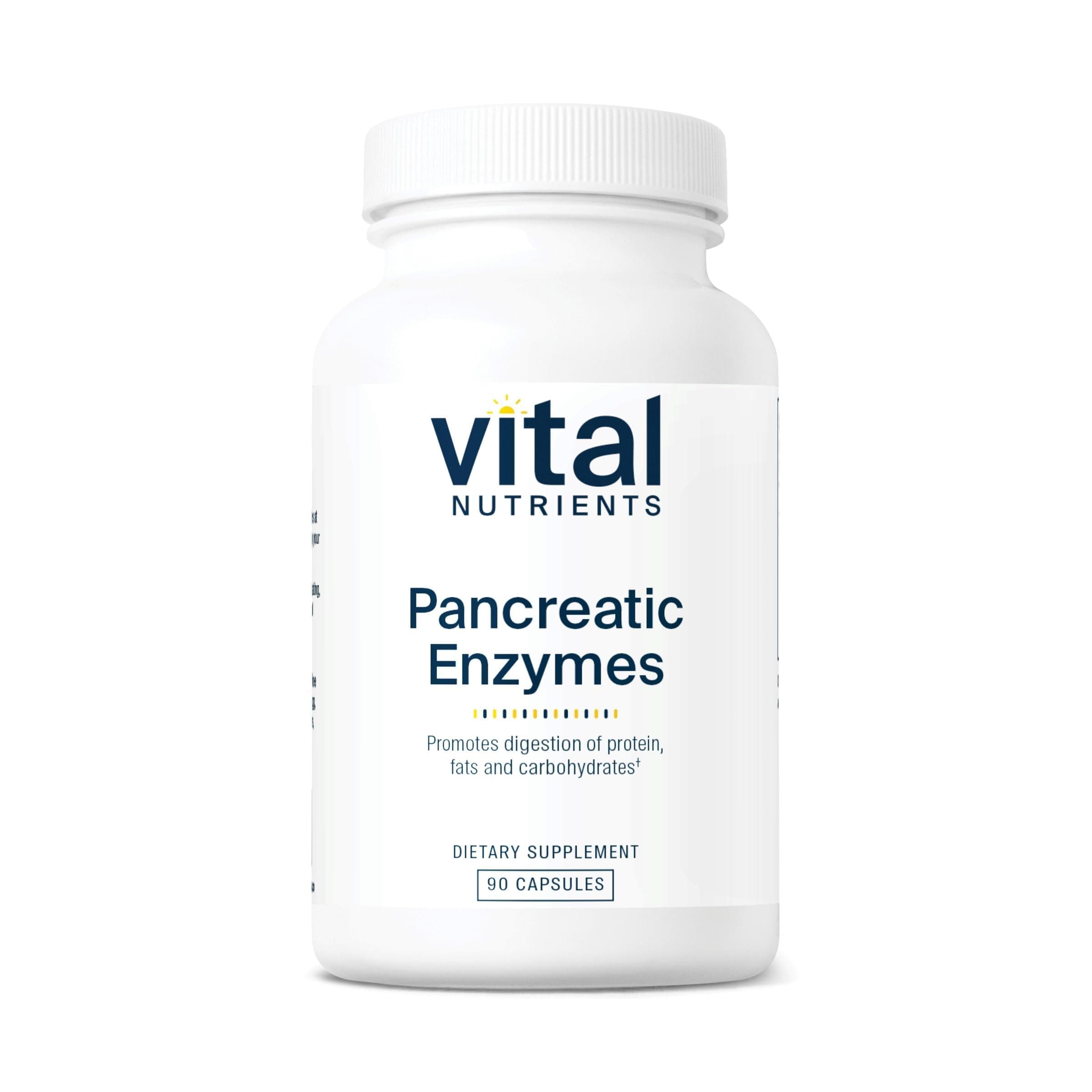 Vital Nutrients Pancreatic Enzymes 1000mg (Full Strength) - Pancreatin Digestion Supplement with Protease, Amylase & Lipase - Digestive Enzymes - Gluten, Dairy, and Soy Free - 90 Capsules