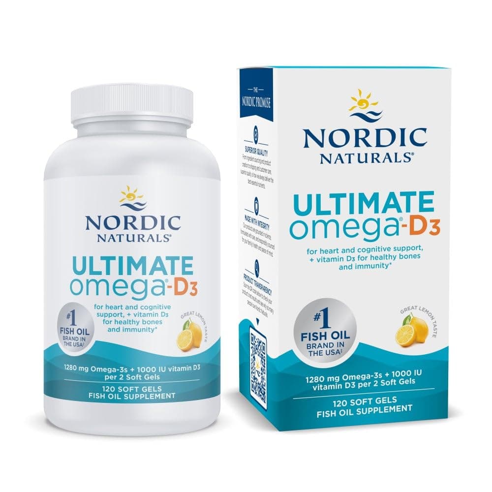 Ultimate Omega-D3, Lemon, 1000 mg, 120 Soft Gels
