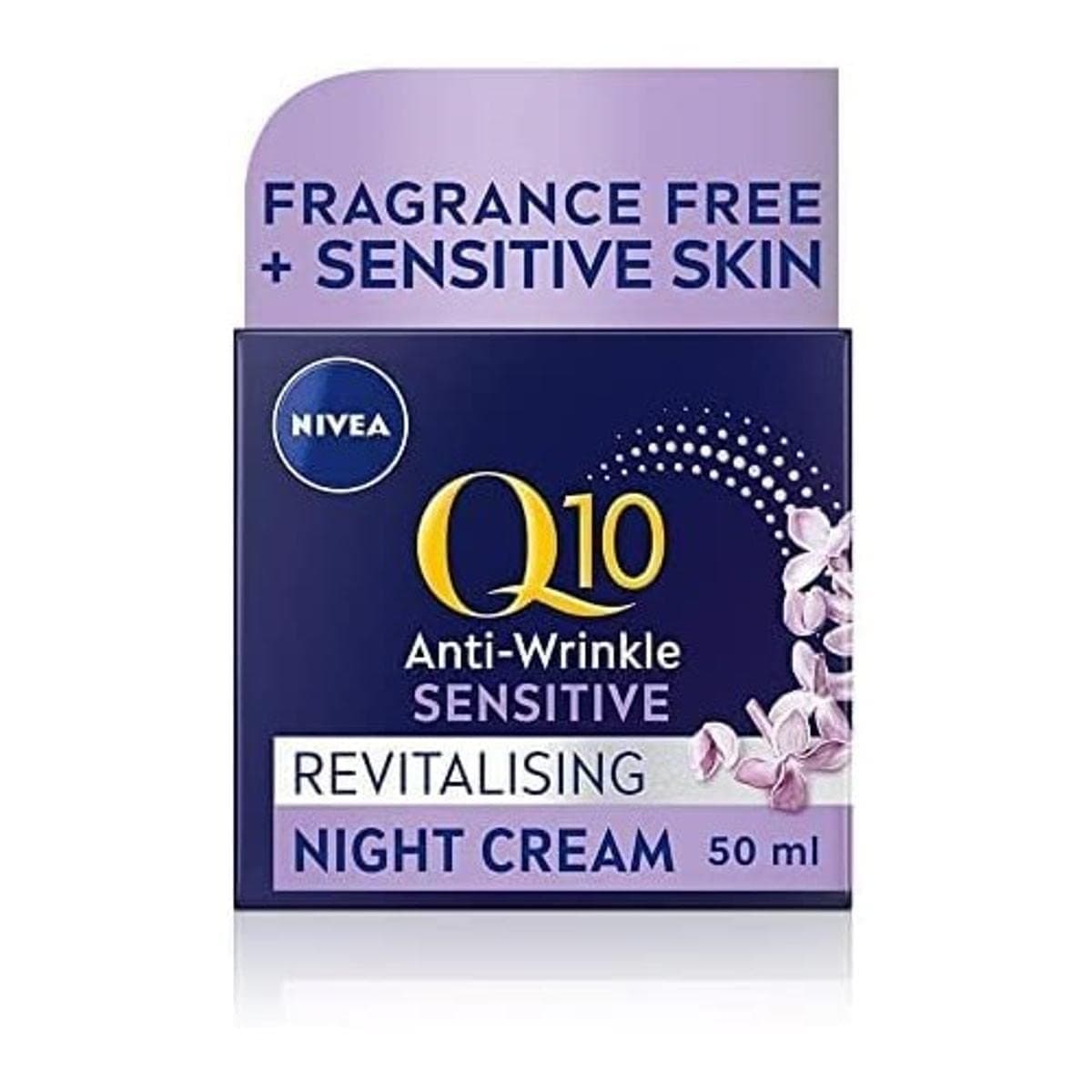 Q10 Anti-Wrinkle Sensitive Revitalising Night Cream (50ml), Face Cream with Pure Skin Identical Q10 and Liquorice Extract, Sensitive Skin Cream