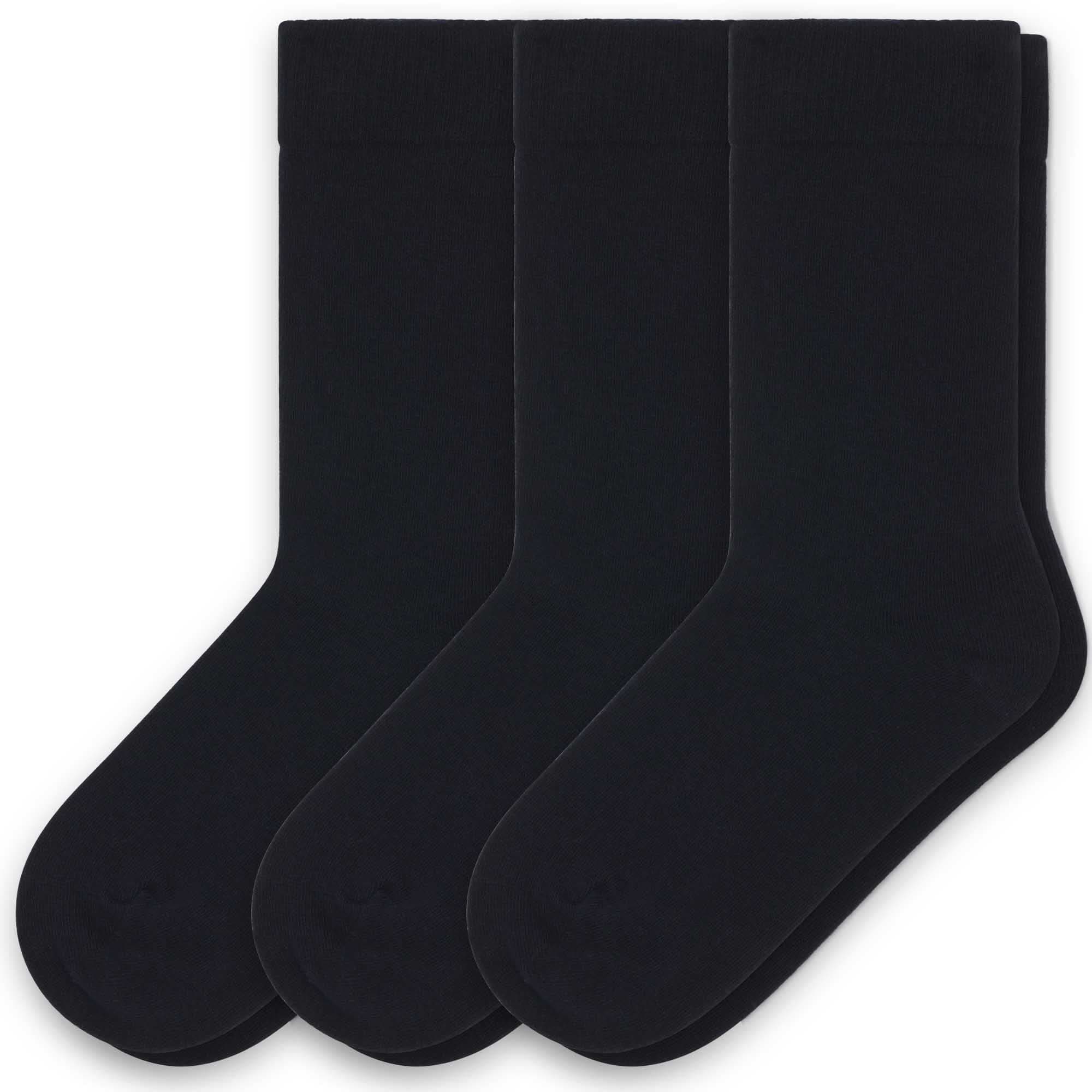 Health & Comfort Mens Diabetic Crew Socks 3 Pairs (10-13, Black)