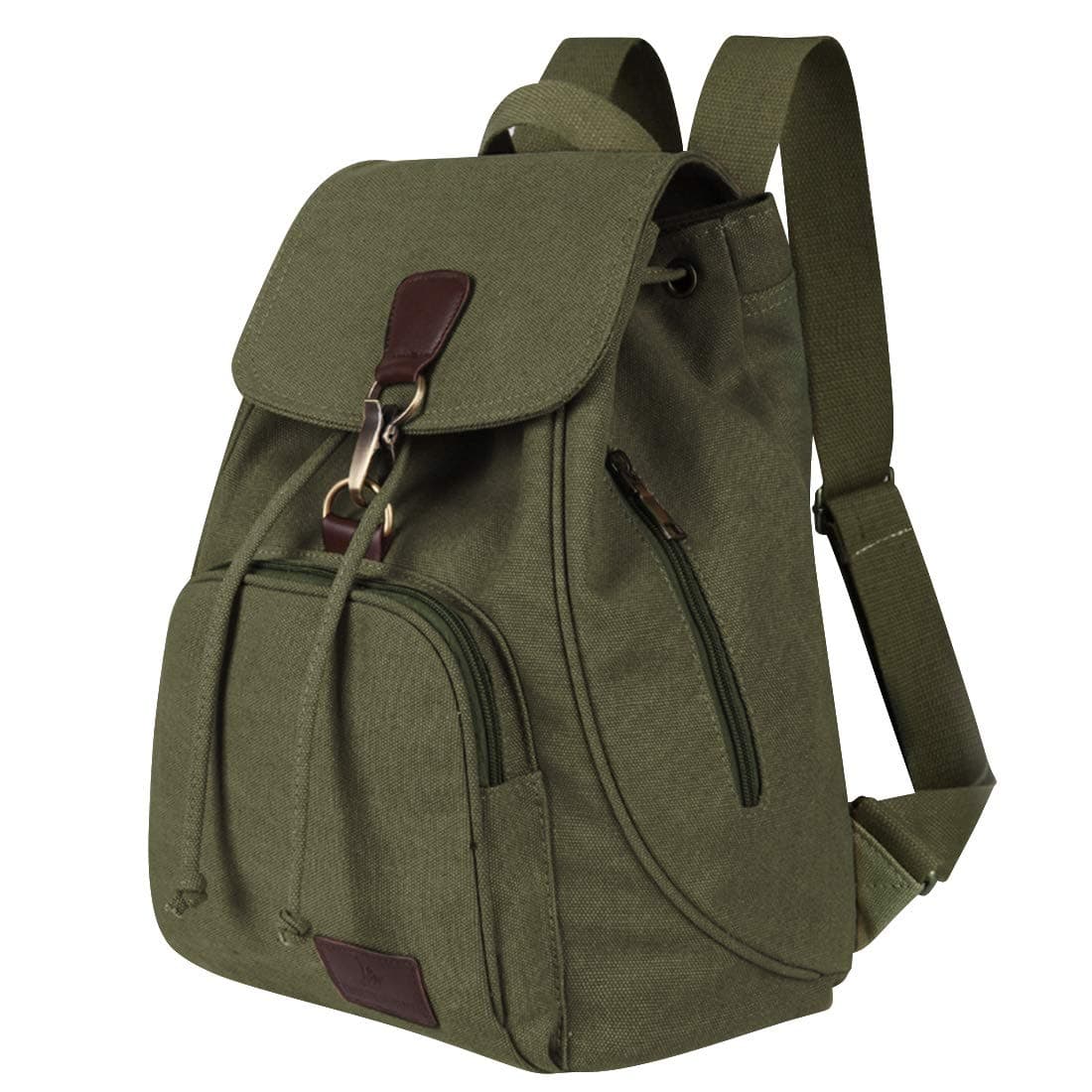 Canvas Fashion Backpacks Purse Casual Outdoor Shopping Daypacks Sports Rucksack Hiking Travel Multipurpose Bag Green