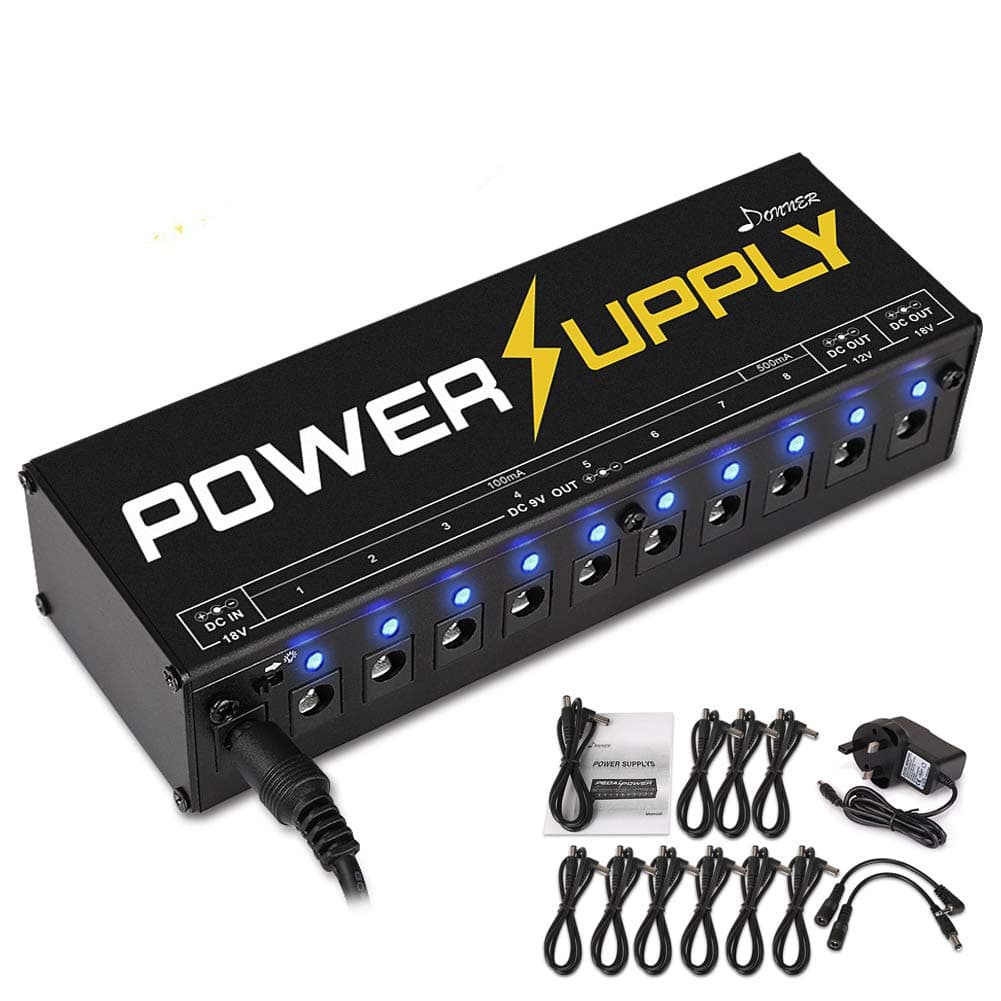 Power Supply, Guitar Pedal Power Supply 10 Isolated DC Output for 9V/12V/18V Effect Pedals (DP-1)