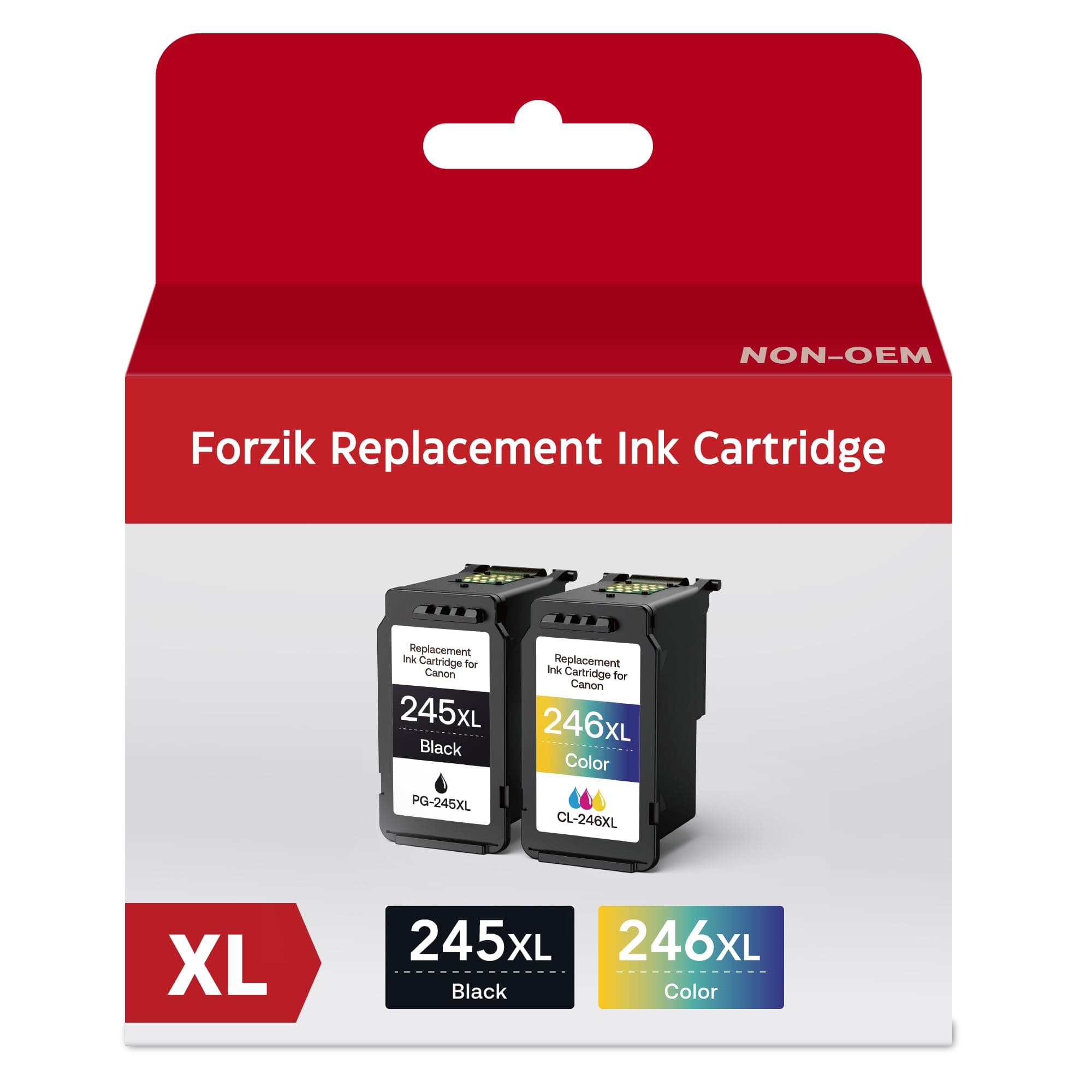 Forzik 245XL Ink Cartridge Compatible with Canon 245 XL 246XL for PIXMA MG2420 MG2520 MG2522 MG2525 MG2920 MG2922 MG2924 Printer (Black and Tri-Color 2 Pack)
