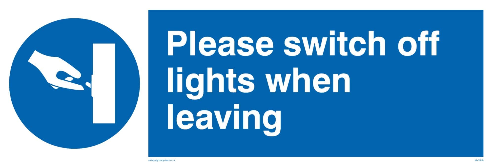 Viking Signs MV5568-L15-V "Please Switch Off Lights When Leaving" Sign, Vinyl, 50 mm H x 150 mm W