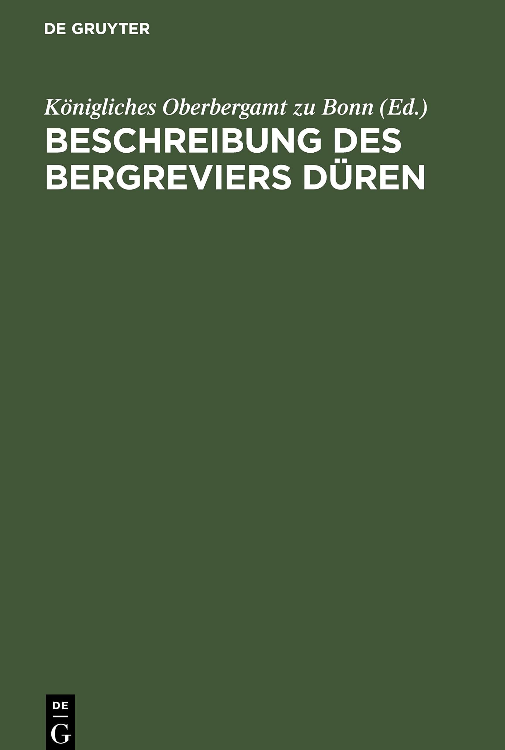 Beschreibung Des Bergreviers Dren