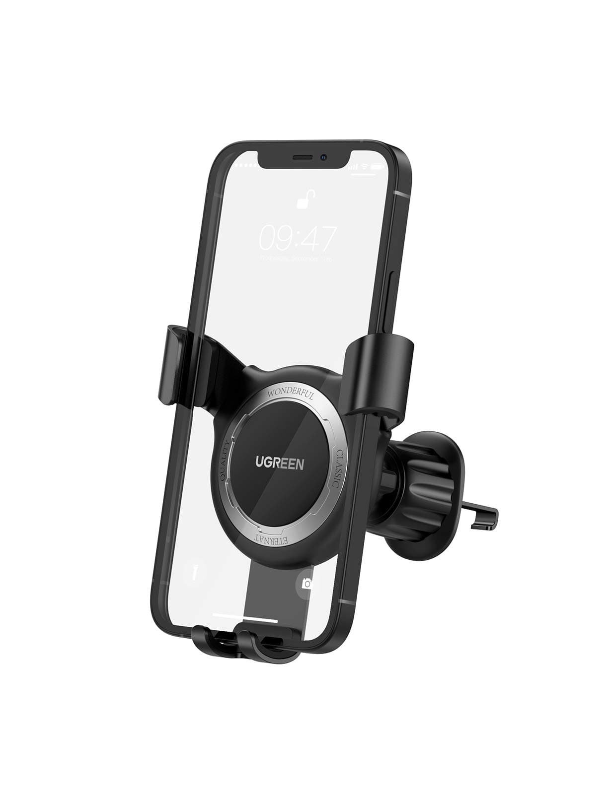 UGREEN Car Phone Mount Air Vent Cell Phone Holder with Hook Clip Universal Car Phone Holder Cradle Compatible for iPhone 13 12 11 Pro Max SE XS XR, Galaxy Note 20 S20 S10 and More