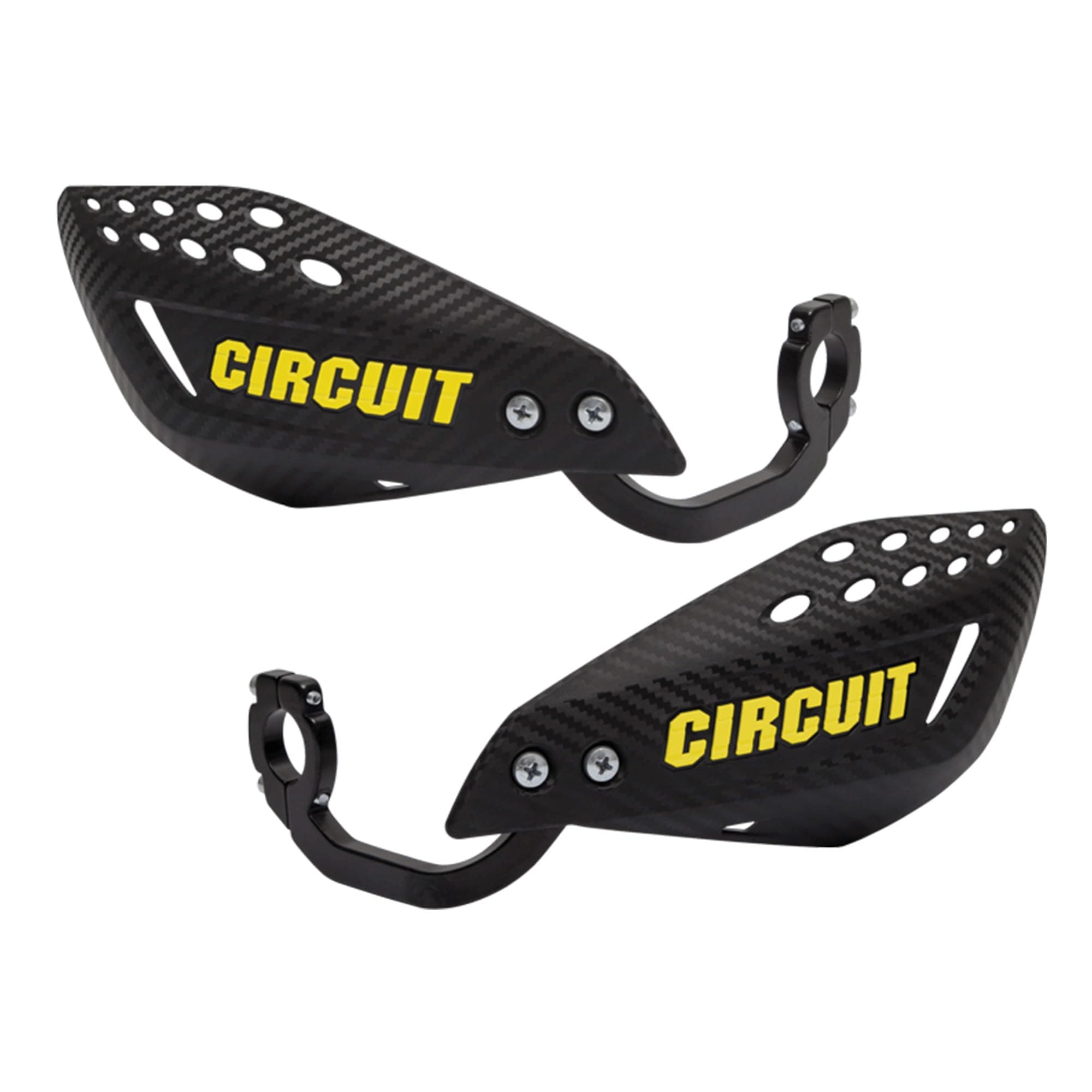 Vector Universal Motorcycle Handguards - High-Strength Polymer with Ergonomic Design for Comfort and Protection - Ensures Durability and Style in Any Weather - Carbon/Yellow