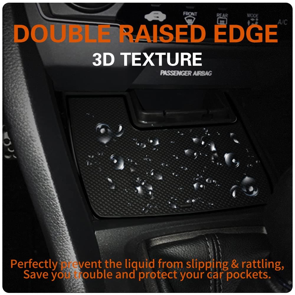 Fit for Honda Civic 2016-2021 (Sedan) Accessories, Upgraded Custom Non-Slip Cup Holder Inserts, Center Console Liners, Door Pocket Pads, Interior Anti-Dust Liner Mats (21-PCS, Black Trim)