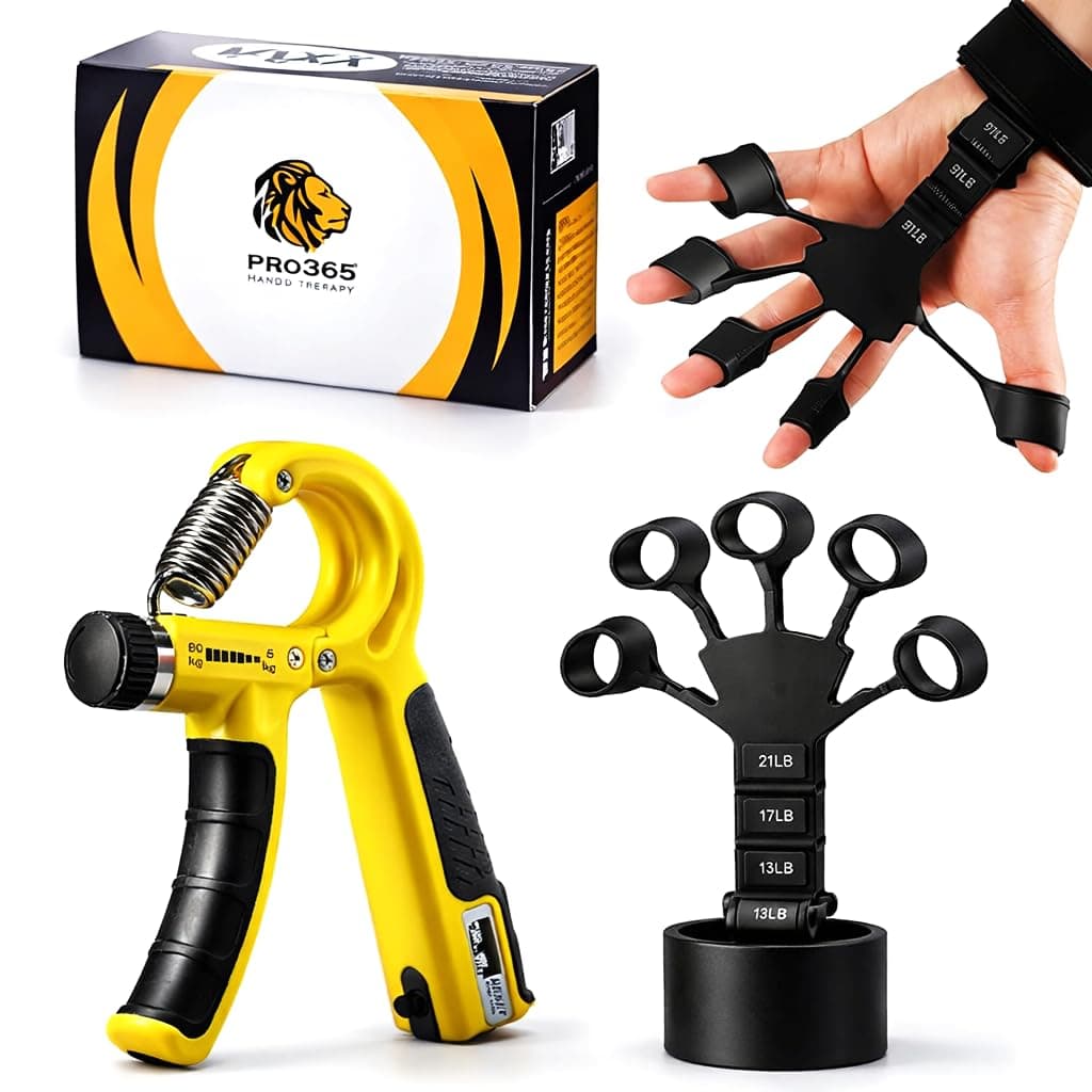 PRO365 Premium Hand Gripper Combo Set | Adjustable 5–60kg with Counter | Finger Strengthener & Hands Exerciser | ABS Material | Muscle Builder for Gym, Sports & Rehab | 1 Year Warranty