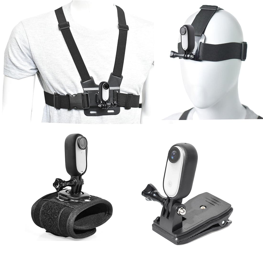 FotoleeyGo 3S Mount Kit - Chest, Backpack, Head & Wrist Strap Mounts for Go3s