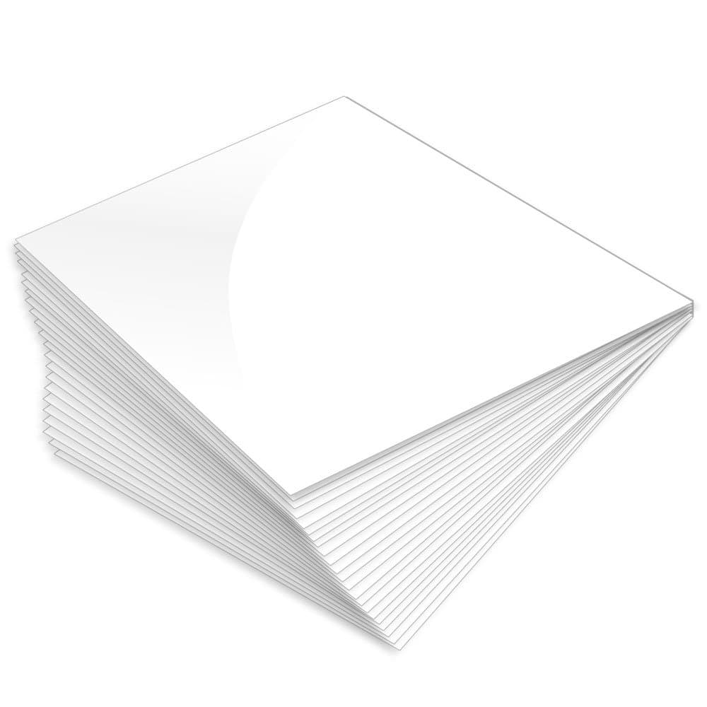 Prime Vinyl Glossy Premium 5 Year Outdoor Vinyl 40 Pack, 12" x 12", White