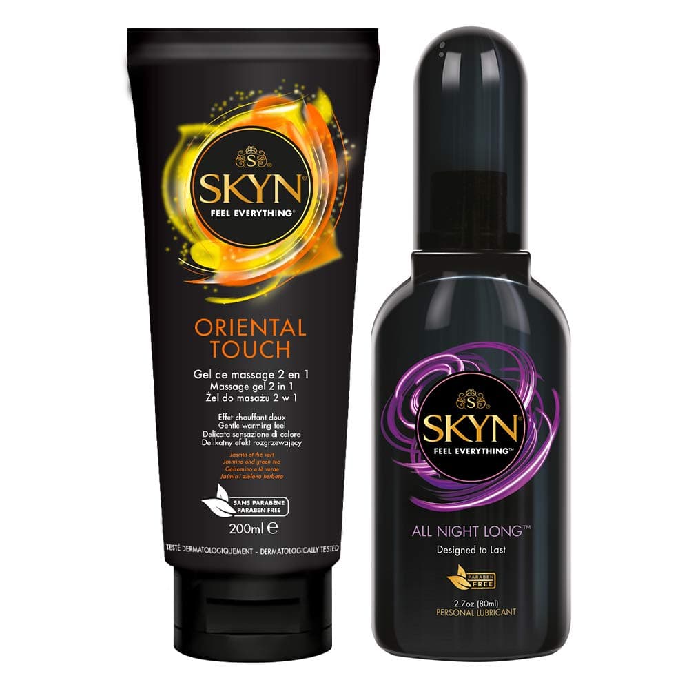 Oriental Touch & All Night Long Lube: Jasmin & Green Tea Scented, Lubricant Gel for Couples and Toys, Natural Feel