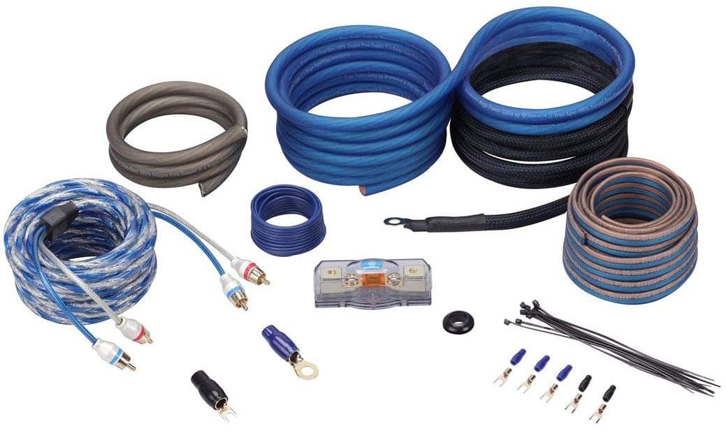 Rockville RWK4CU 4 AWG 100% Copper Amp Installation Wire Kit, High Conductivity, Durable PVC Jacket, Complete Accessories, for Car Audio Enthusiasts