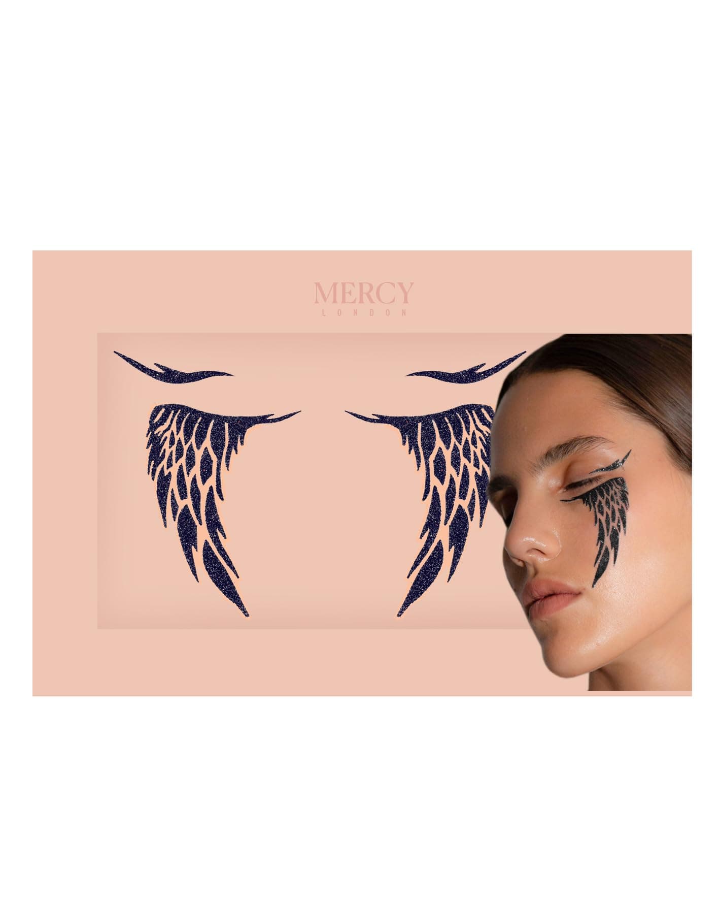 Fallen Angel Face Jewels by Mercy London Costume Accessories Face Gems Jewels All In One Halloween Stick On Eyelash Sticker Wings