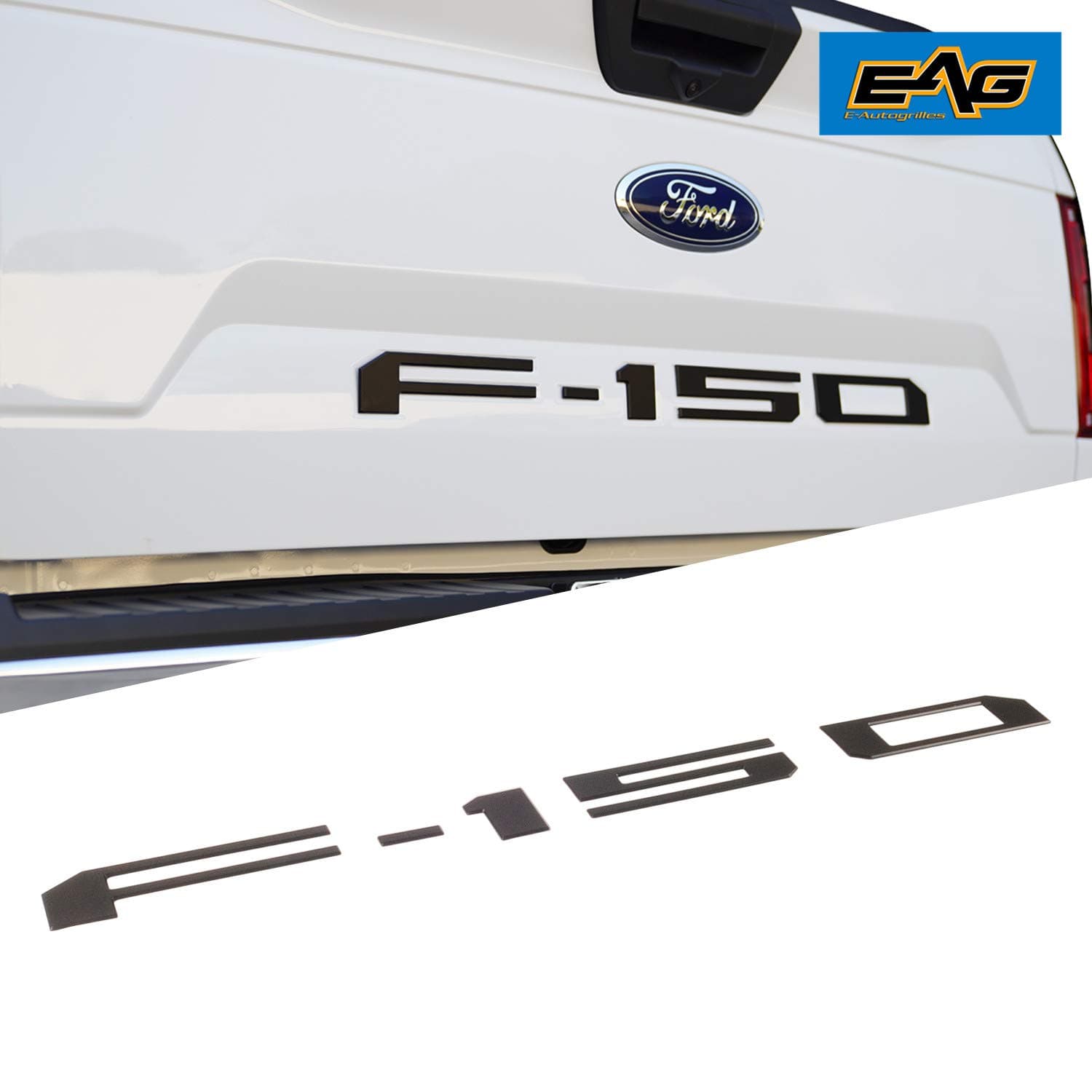EAG Matte Black Rear Tailgate Insert Letters Fit for 2018 2019 Ford F-150
