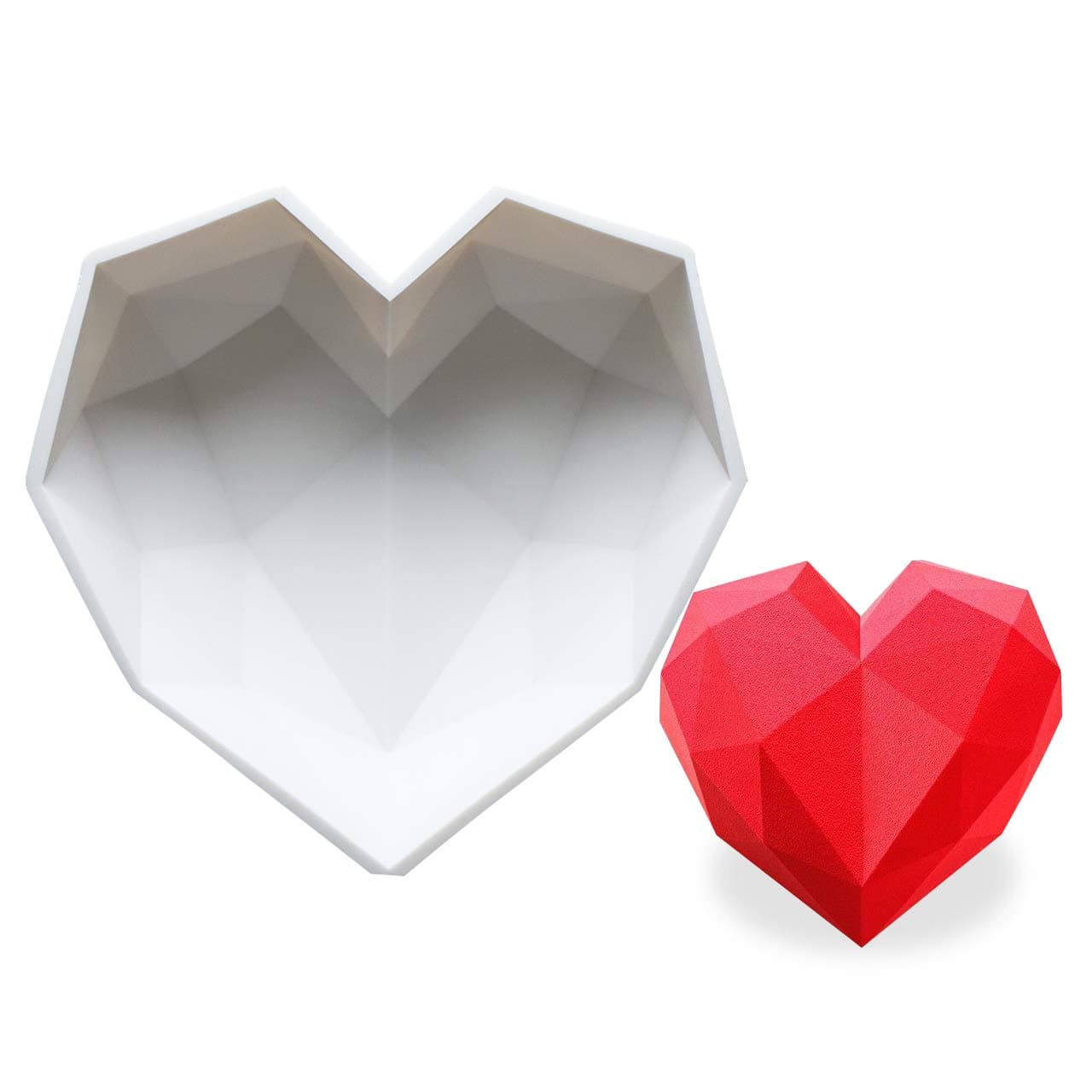 Silicone Mold For Baking 7-Inch Diamond Heart Upgraded Edition Mold Chocolate Mousse Cake Dessert Molds.Household High Temperature French Cake Mold Mousse Dessert Pastry Cake Molds.