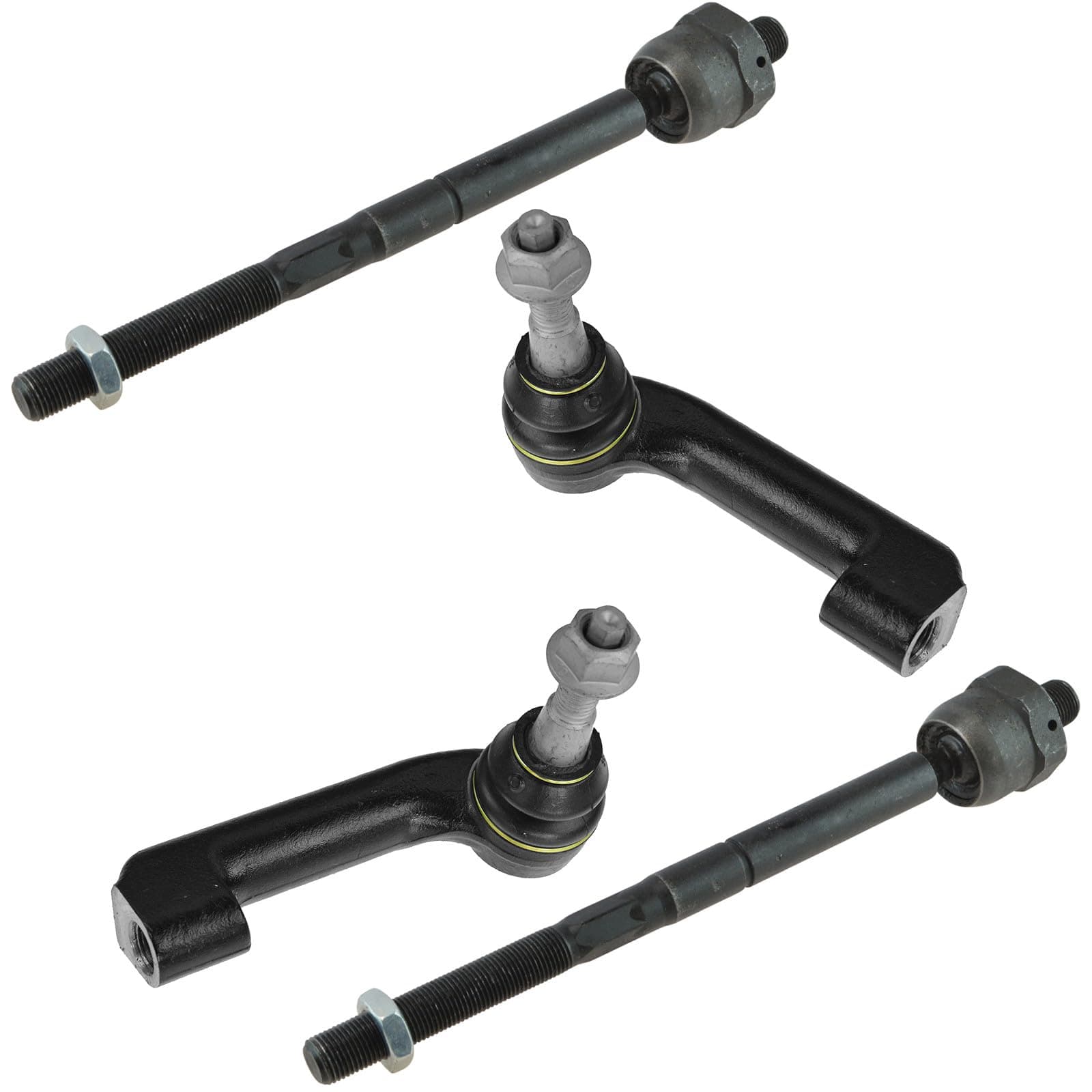 TRQ Inner and Outer Driver and Passenger Side Tie Rod Set 4 Piece Compatible with 2007-2014 Ford Expedition 2009-2014 Ford F-150 2007-2014 Lincoln Navigator