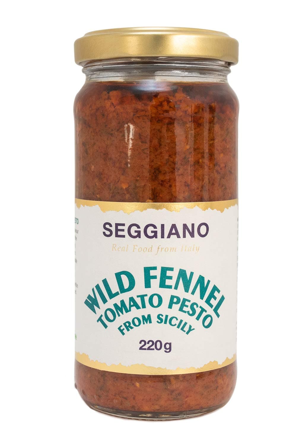 Wild Fennel Tomato Pesto 220g - Vegan, GMO Free, Gluten Free, Wheat Free, Raw, Vegetarian & Suitable for Coeliacs - Product of Sicily & Delicious on Pasta