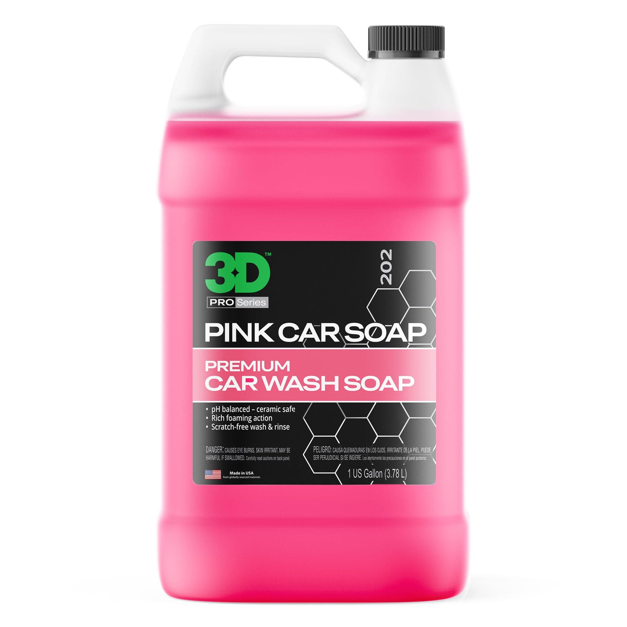 3D Pink Car Soap – 1 Gallon |pH Neutral Car Wash Soap with High Suds & Cherry Scent | Scratch-Free, High Gloss Shine | Safe on Wax & Sealants | Weekly Car Care