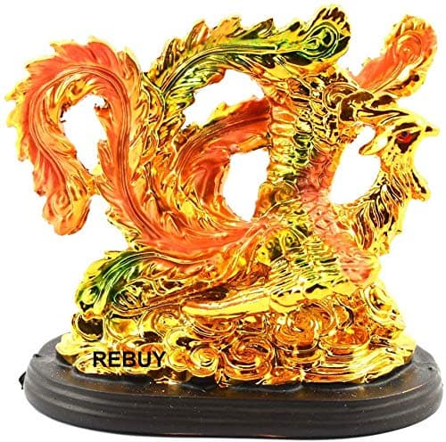 REBUY Phoenix Vastu Dragon Bird Statue Fengshui Symbol of Fame & Reputation Phoenix Showpiece/Figurine for Home