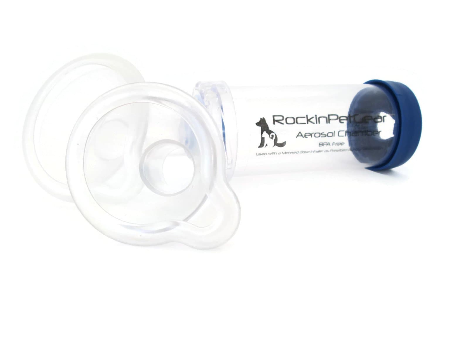 Rockinpetgear Cat Or Dog Aerosol Inhaler Spacer Chamber To Help With Breathing for Feline and Canine with Asthma 2 Sizes of Mask, Will Fit all Cats and Small to Medium Dogs Asthma or COPD