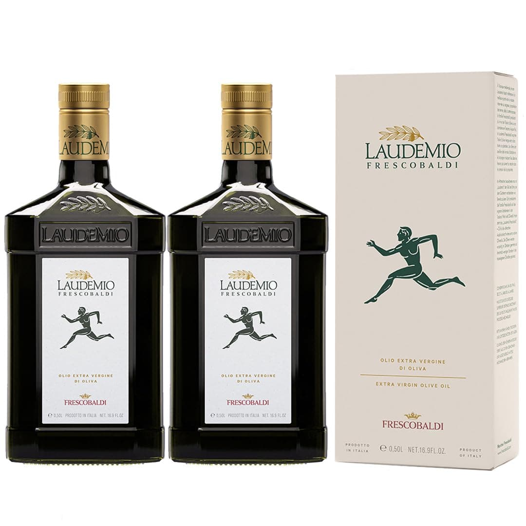 FRESCOBALDI Laudemio Extra Virgin Olive Oil, 16.9 FL Oz, 500ml, Premium, Award Winning Product of Tuscany, Italy, Fruity & Peppery Flavor, Smooth & Robust Low Acidity, Rich in Polyphenols (Pack of 2)