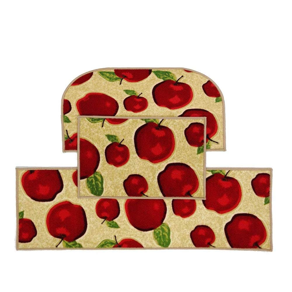 Non-Slip Rubber Backing Kitchen Rugs 3 Piece Carpet Doormat Rug Sets (3pcs)